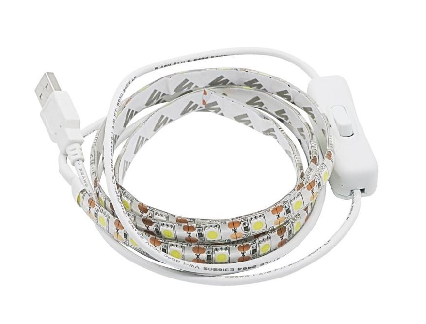 Light USB LED pásek 5050 60LED/m IP65 12W/m čistá bílá, 1m s vypínačem