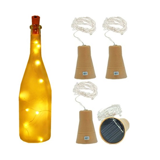 Solární osvětlení uzávěru lahve 2metry/20LED teplá bílá