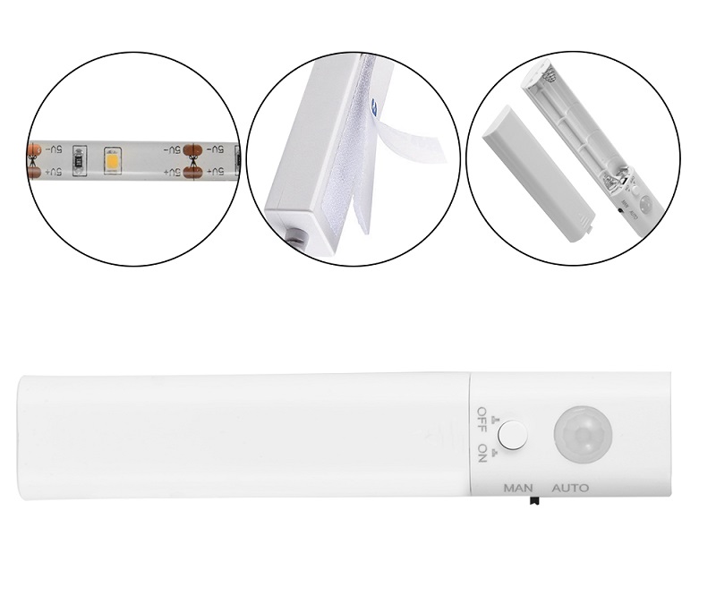 Light B2821 LED pásek na baterii s PIR čidlem pohybu 1metr teplá bílá