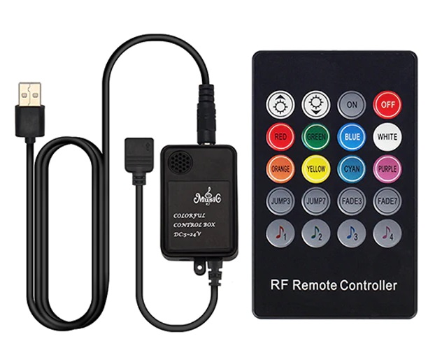 RGB kontroler zvukový ovladač USB LED pásky 5V 