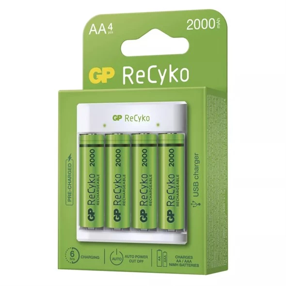 Nabíječka baterií GP Eco E411 + 4xAA ReCyko 2000