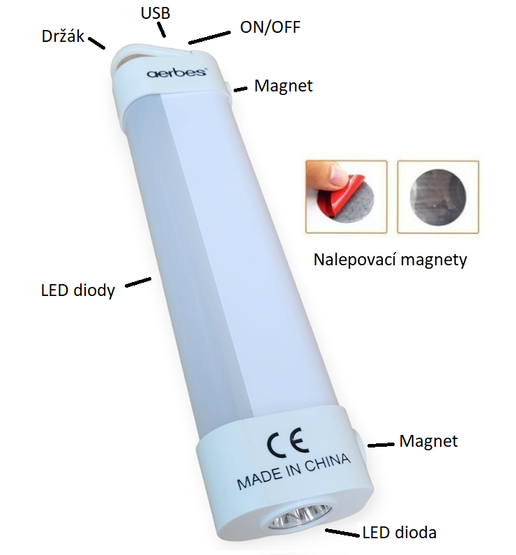 Light USB31 Nabíjecí přenosná svítilna 31x LED