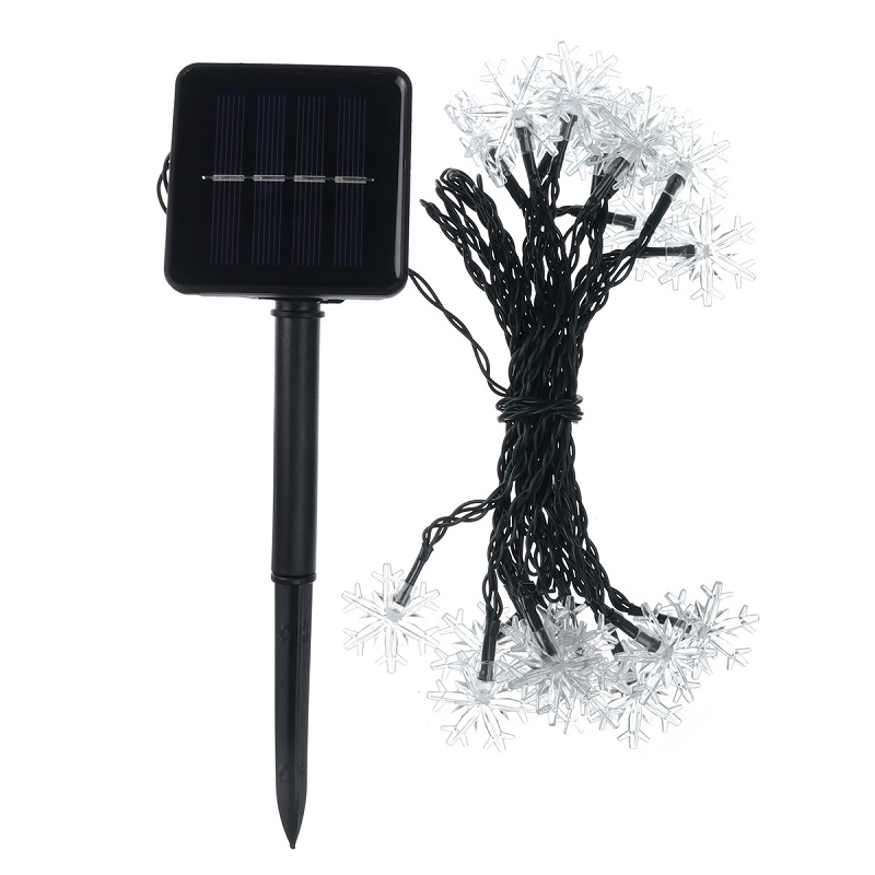 SOLAR H35/01 Solární řetěz sněhová vločka čistá bílá, 6,5 Metrů