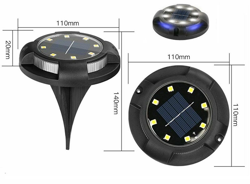 Solar 8061 Solární zahradní zápustné svítidlo 14x LED