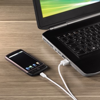 Kabel USB propojovací USB/micro USB 1m - bílý