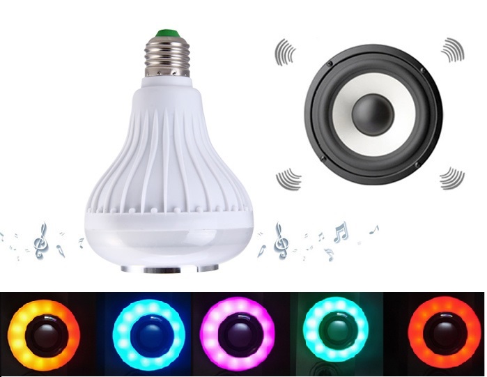 LED žárovka RGB s Bluetooth reproduktorem, E27, 7W