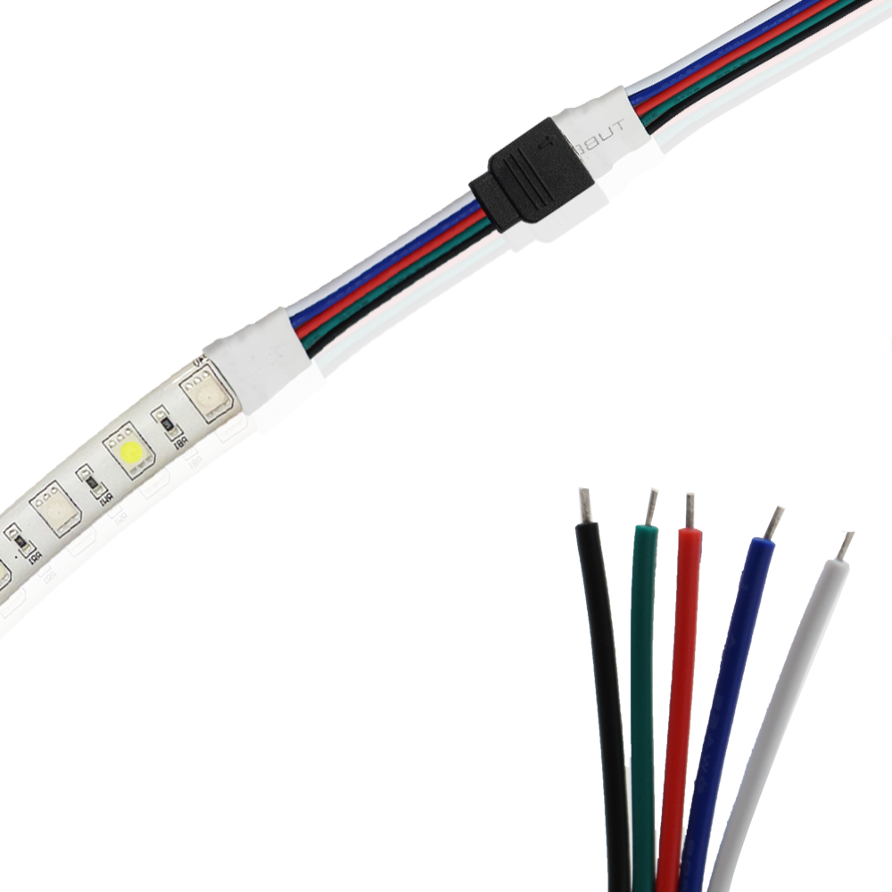 RGBW kabel pro LED pásky, 5 x 0,3 mm2 -1m