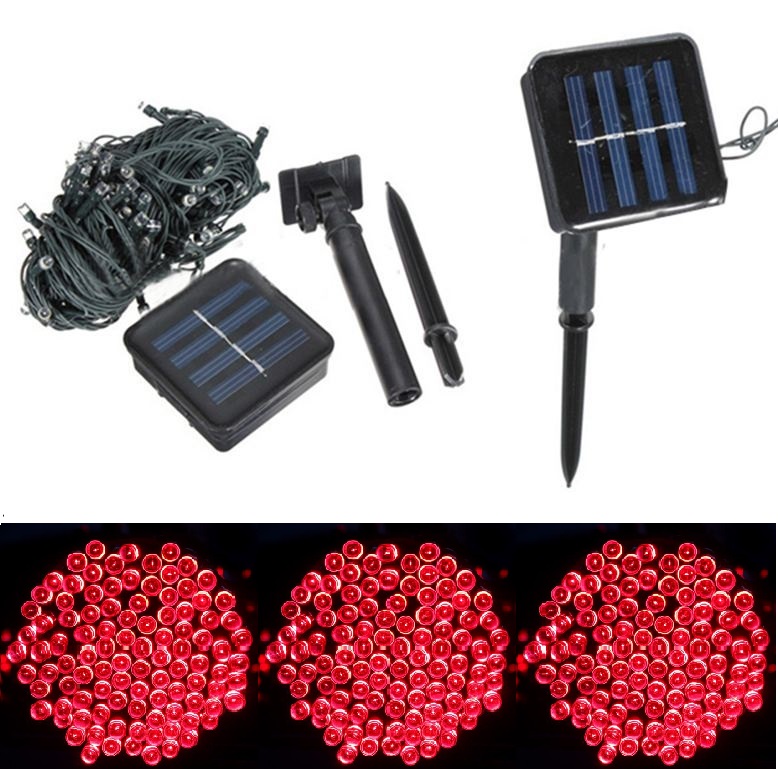 SOLAR 104/12 Solární světelný řetěz červená, 100LED/12 Metrů