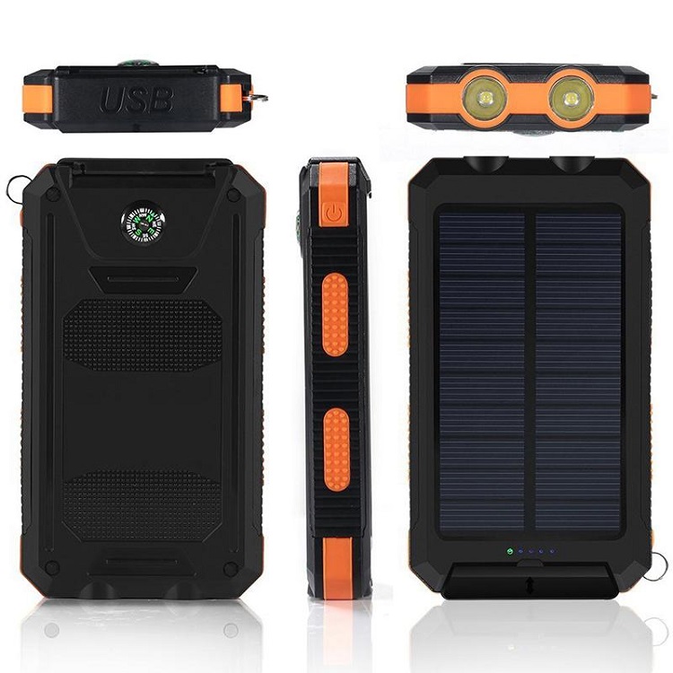 SolarPower N2-104 Solární nabíječka 10.000 mAh oranžová, 2x LED