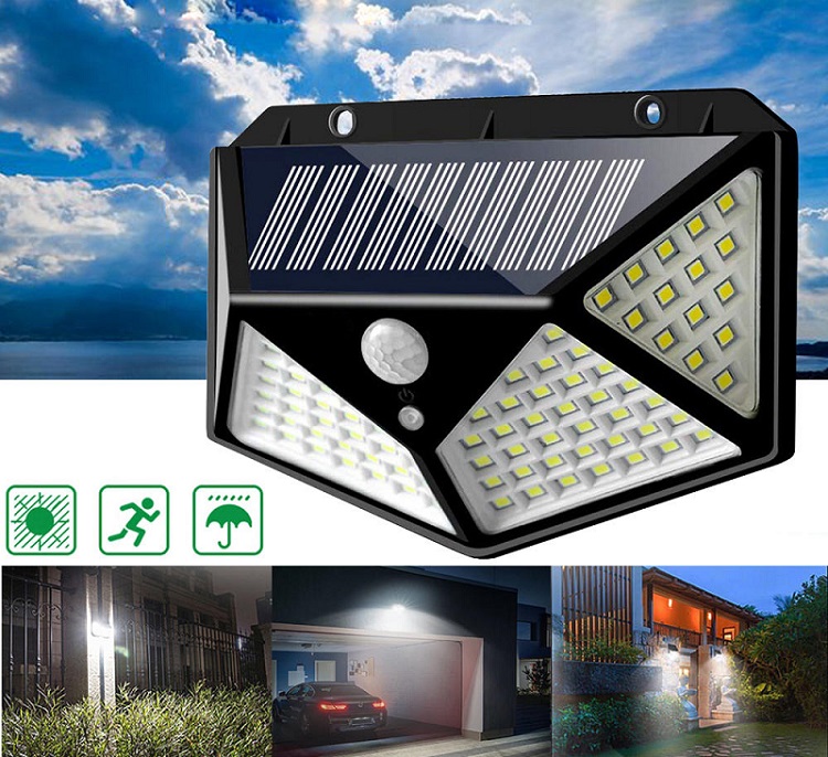 Solar 100 Zahradní světlo s pohybovým čidlem 100 LED