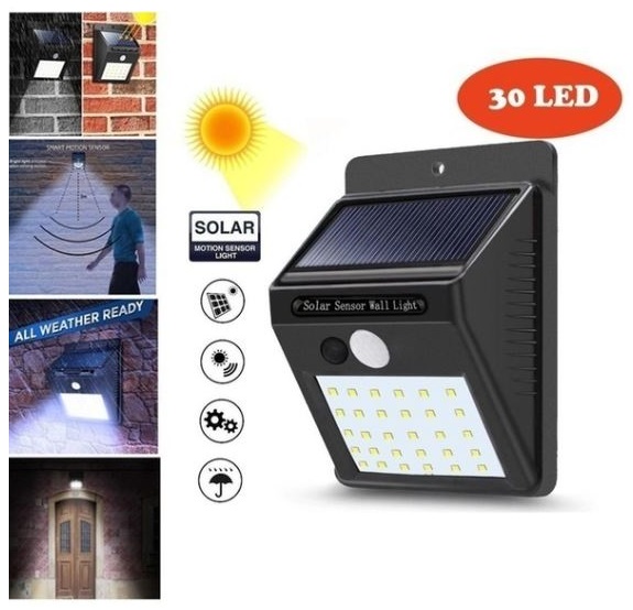 Solární osvětlení s PIR čidlem pohybu 30LED