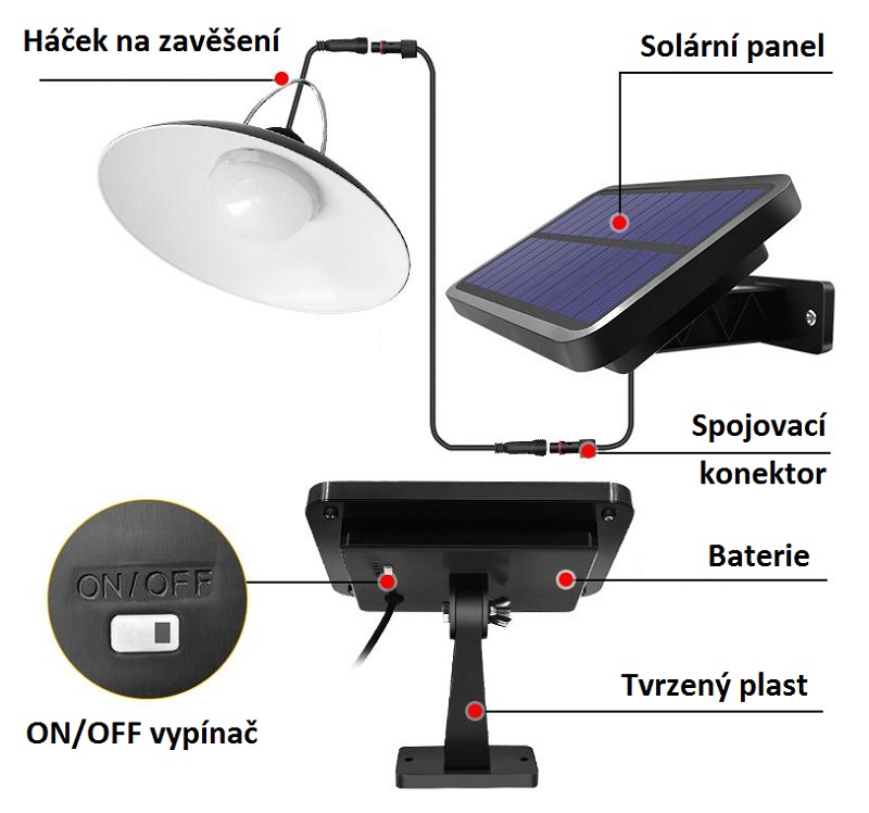 SOLAR S16 Solární LED osvětlení čistá bílá
