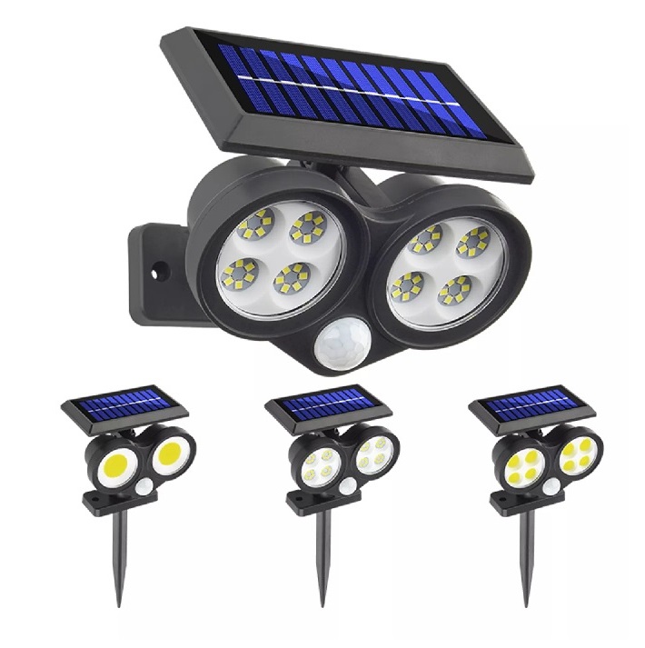Solární osvětlení s PIR čidlem pohybu 8 LED COB