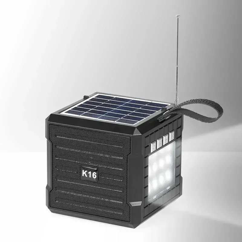 SR-16 Solární Bluetooth reproduktor rádio LED světlo