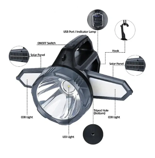 Solar SN2368 Nabíjecí přenosná svítilna USB