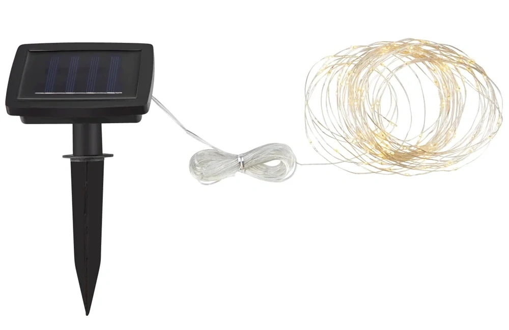 SOLAR D152 Solární svítící flexibilní drát teplá bílá, 150x LED 15 metrů