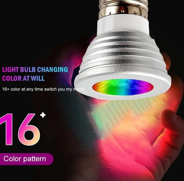 Barevná LED žárovka E27 5W s dálkovým ovladačem set 3 kusů