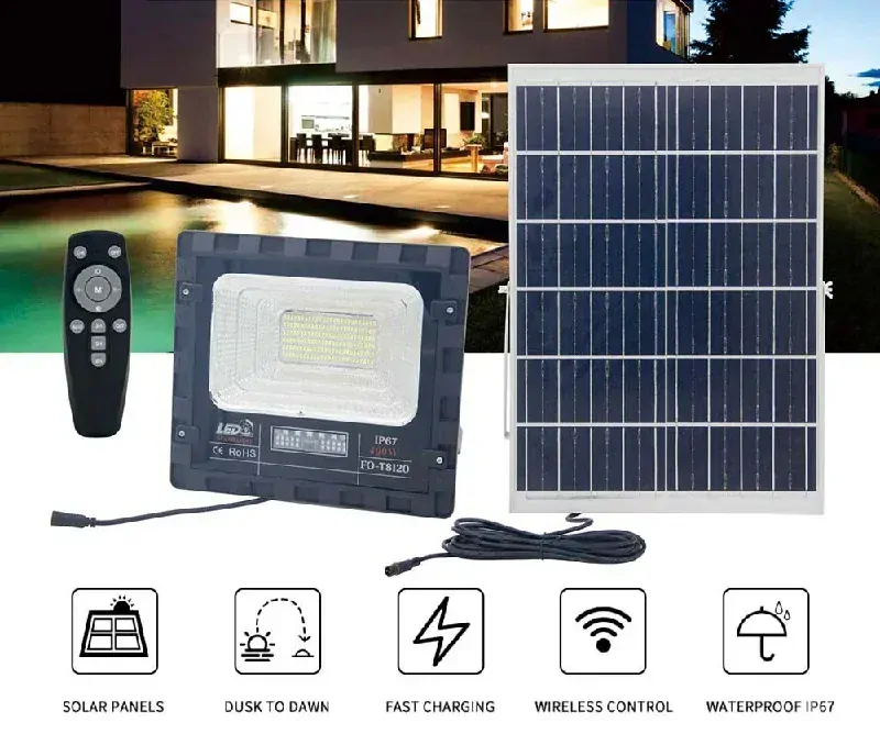 Solární halogen 120W s dálkovým ovladačem