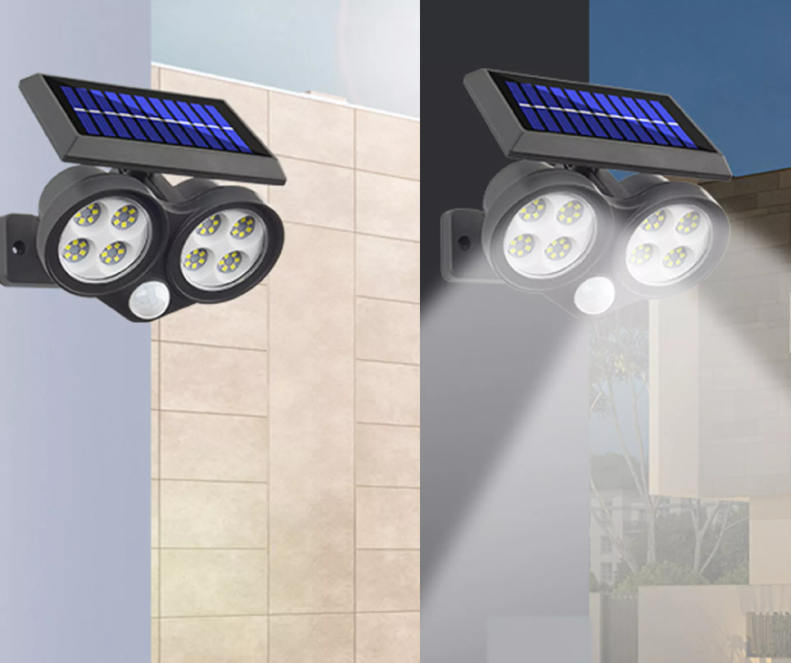 Solární osvětlení s PIR čidlem pohybu 8 LED COB