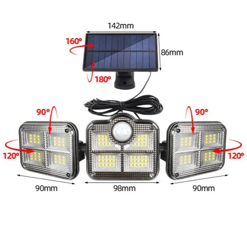 Solar 122P Zahradní světlo s pohybovým čidlem 122 LED