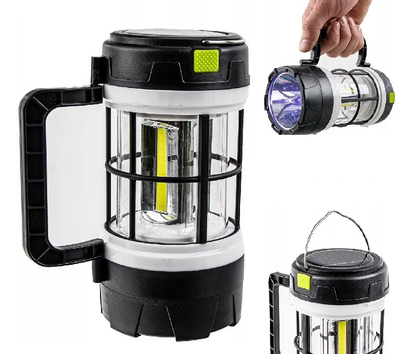 Solární přenosné osvětlení s USB LED COB