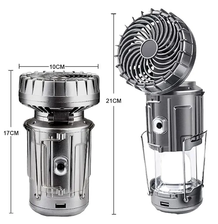 AB-45/G Solární osvětlení přenosné USB ventilátor