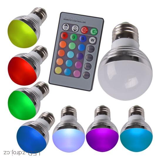 LED Žárovka 3W kulatá E27 RGB set 3 kusy