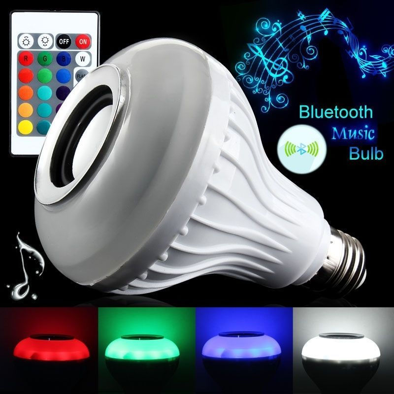 LED žárovka RGB s Bluetooth reproduktorem, E27, 7W