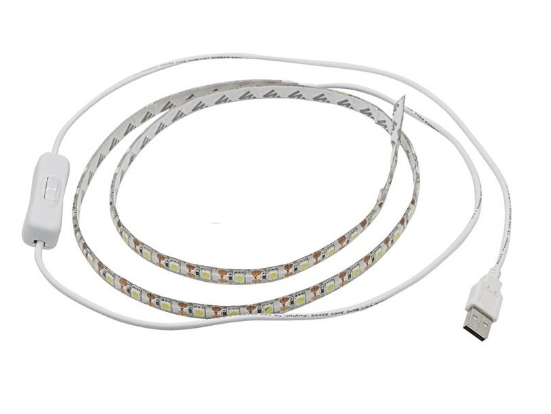 Light USB LED pásek 5050 60LED/m IP65 12W/m čistá bílá, 1m s vypínačem