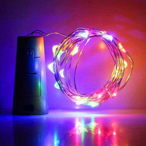 Solární osvětlení uzávěru lahve 1metr/10LED RGB