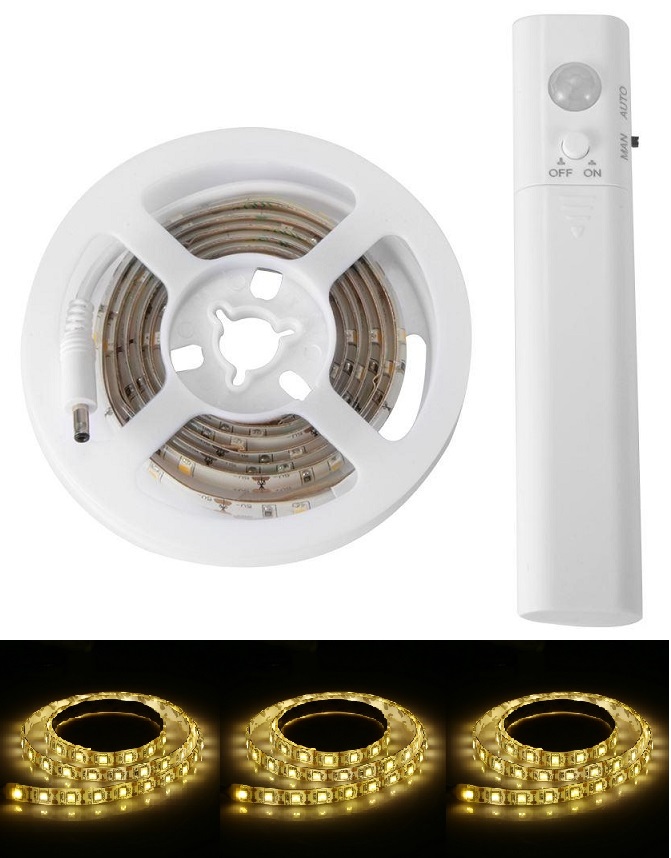 Light B2821 LED pásek na baterii s PIR čidlem pohybu 1metr teplá bílá