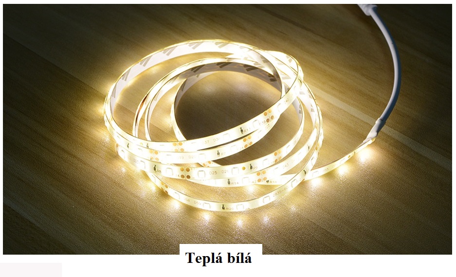 LED pásek s PIR čidlem pohybu 60LED/1m IP65 teplá bílá, 4metry
