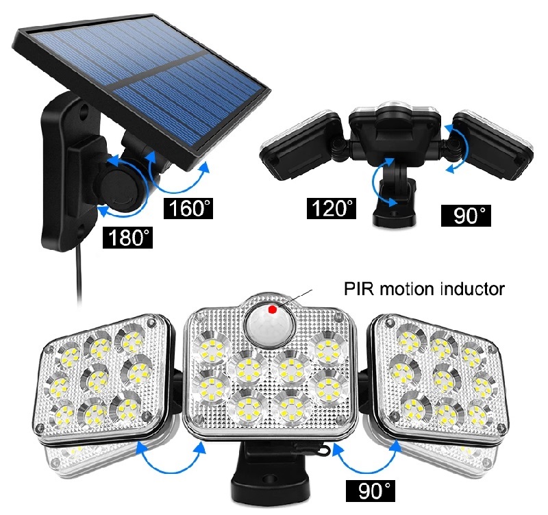 Solární osvětlení K138 s PIR čidlem pohybu 138 LED
