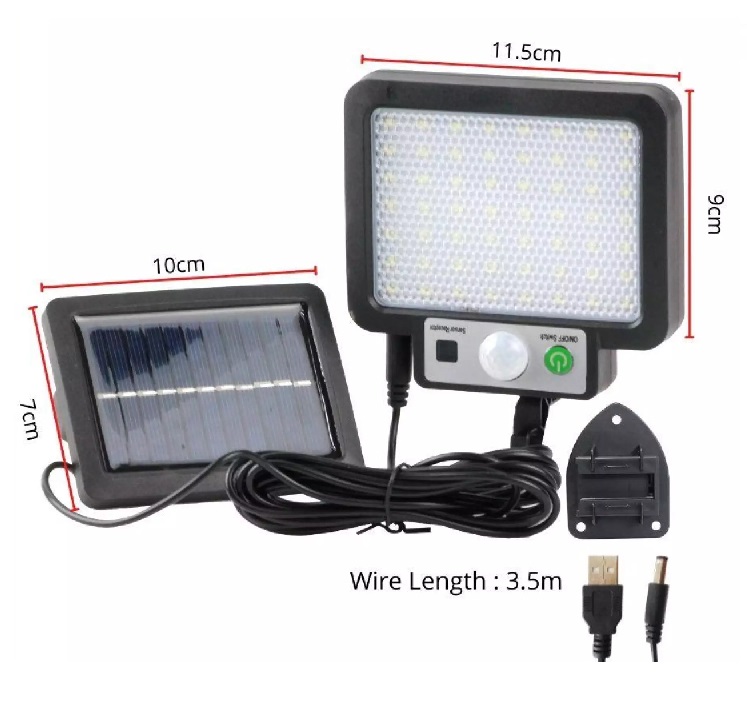 Solar 56/D Zahradní světlo s pohybovým čidlem 56 LED