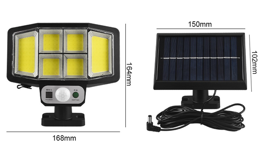 Solar 146 Zahradní světlo s pohybovým čidlem 146 LED