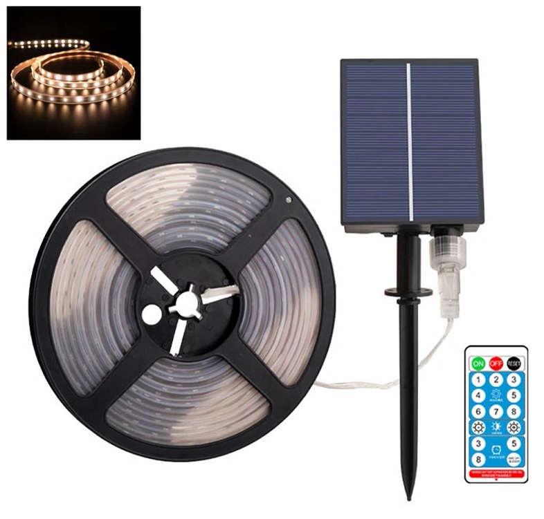 Light LED solární pásek SMD3528 IP65 teplá bílá, 5 metrů 280x LED diod