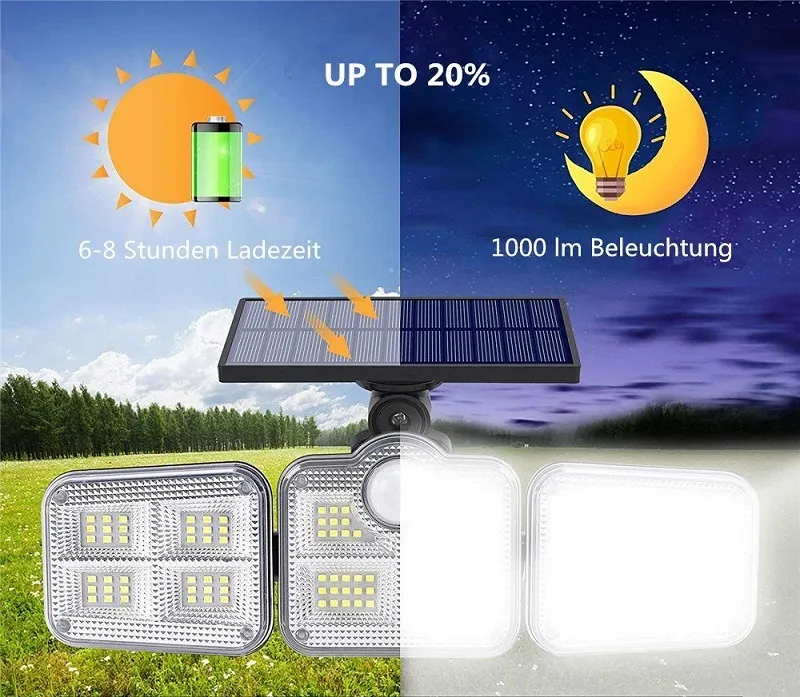 Solar 122P Zahradní světlo s pohybovým čidlem 122 LED