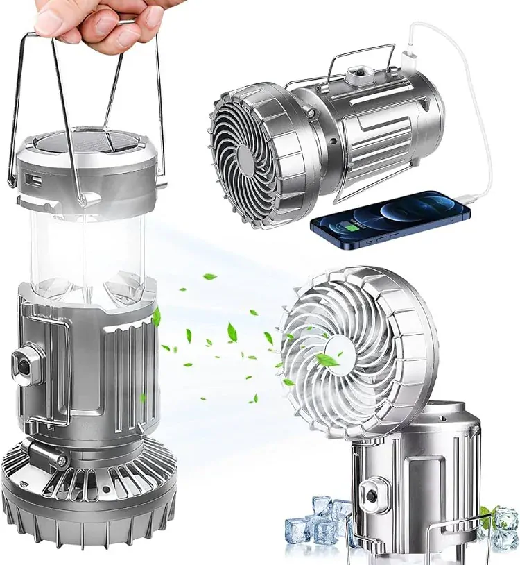 AB-45/G Solární osvětlení přenosné USB ventilátor