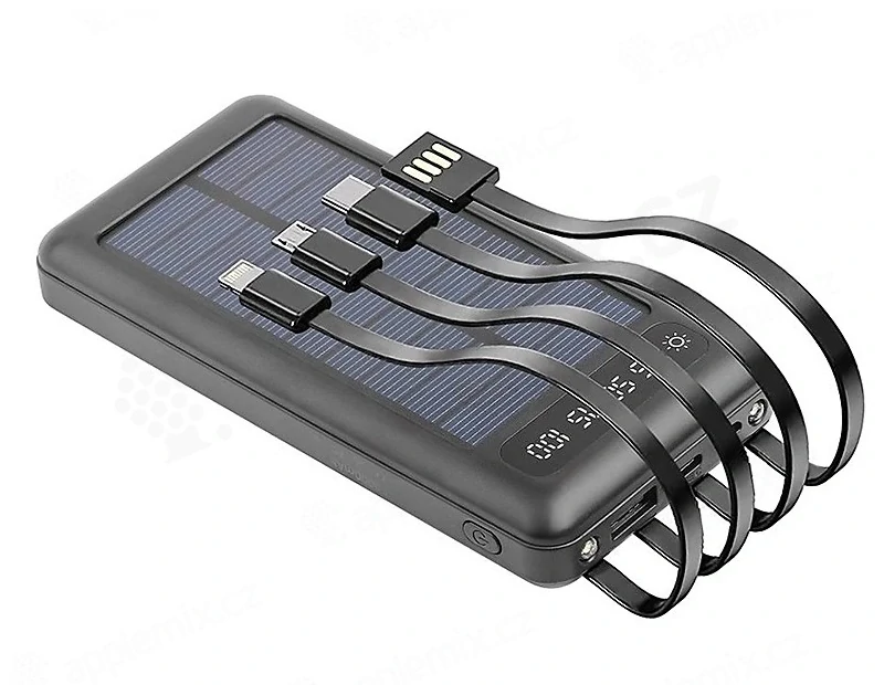 SolarPower N2-200 Solární nabíječka 20.000 mAh černá, 2x LED