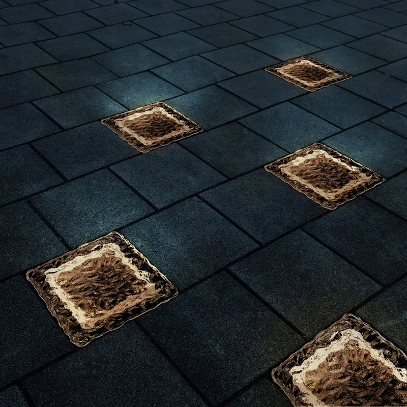 Solární zahradní vestavěné svítidlo kostka