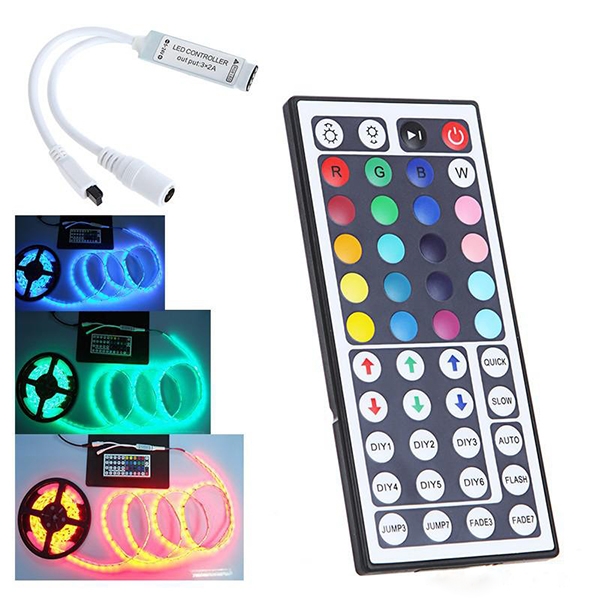 RGB kontroler pro LED pásky 12V - 44 tlačítek mini