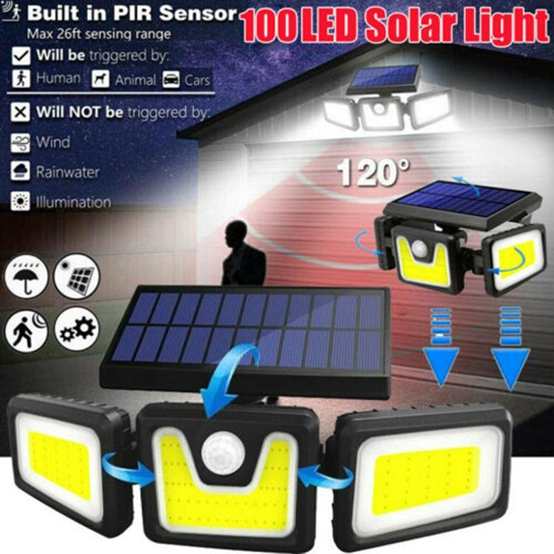 Solar 74/100 Zahradní světlo s pohybovým čidlem 100 LED COB