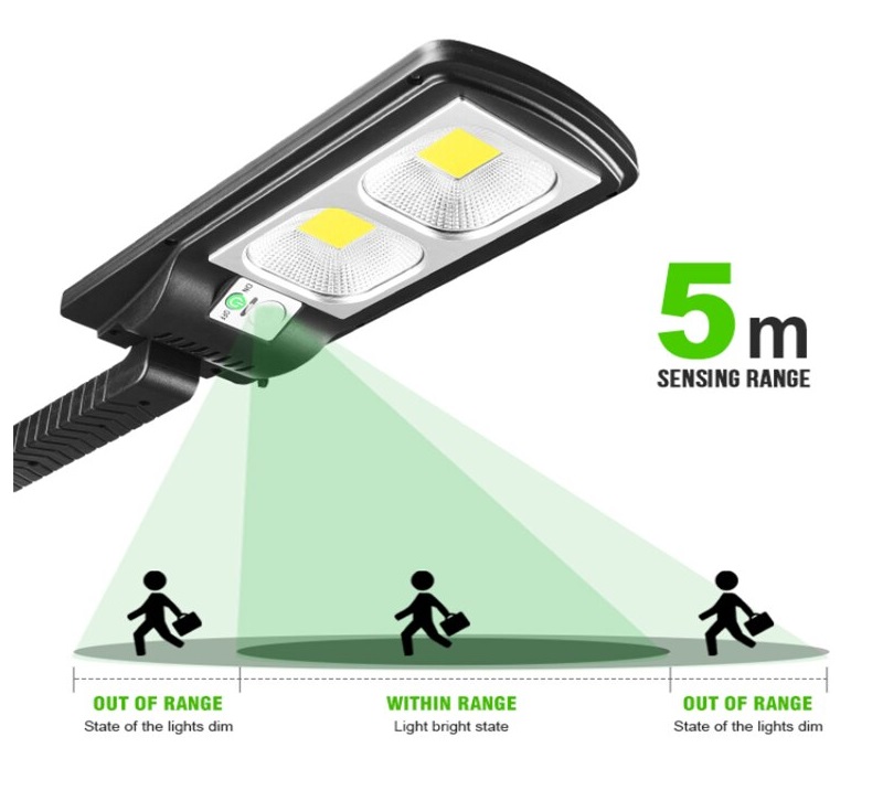 Solar COB52 Zahradní lampa s pohybovým čidlem 2x LED COB