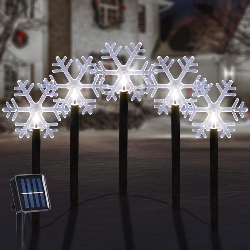 SOLAR H51 Solární řetěz sněhová vločka čistá bílá, 2,6 Metrů