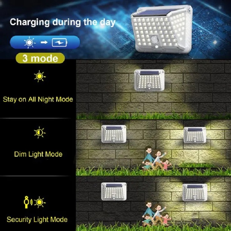 Solar 90 Zahradní světlo s pohybovým čidlem 90 LED