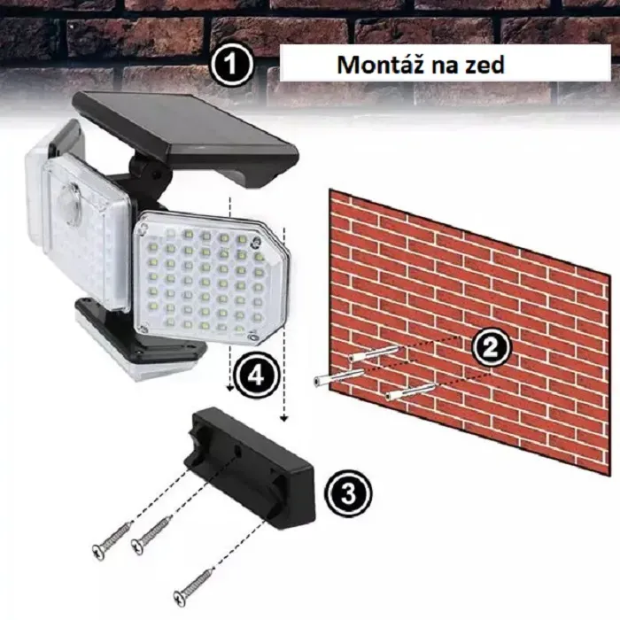 Solární osvětlení s PIR čidlem pohybu 181 LED