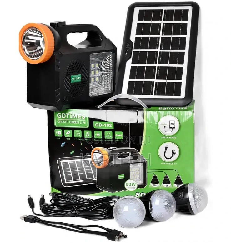 GD102S Solární přenosné osvětlení, powerbanka, radio, Bluetooth