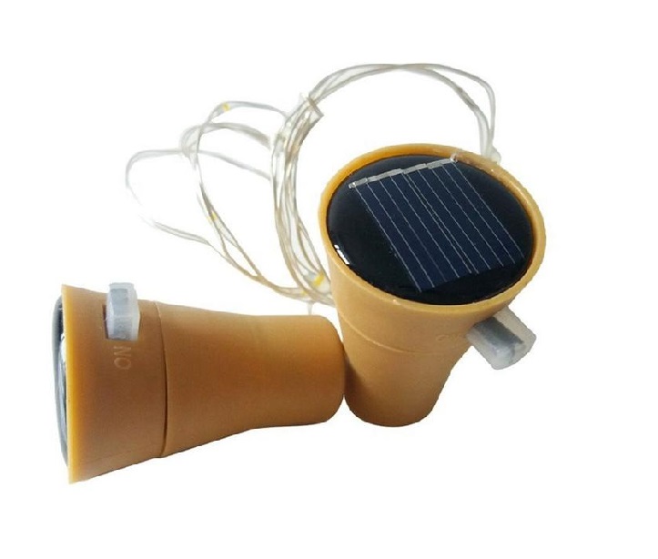 Solární osvětlení uzávěru lahve 2metry/20LED teplá bílá